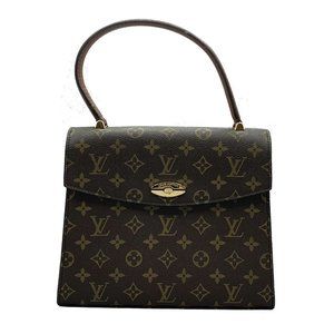 LOUIS VUITTON Authentic Women's Monogram Hand Bag Malesherbes Brown  Leather